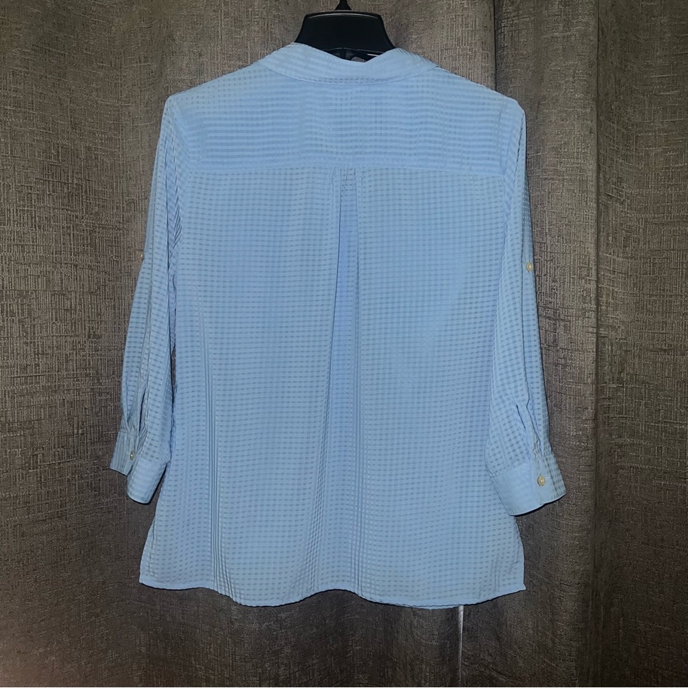 Notations convertible sleeve button down blouse - image 4
